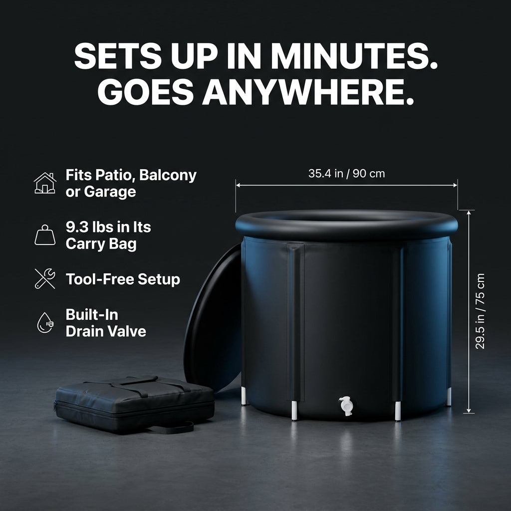 PolarPulse dimensions with carry bag and insulated lid