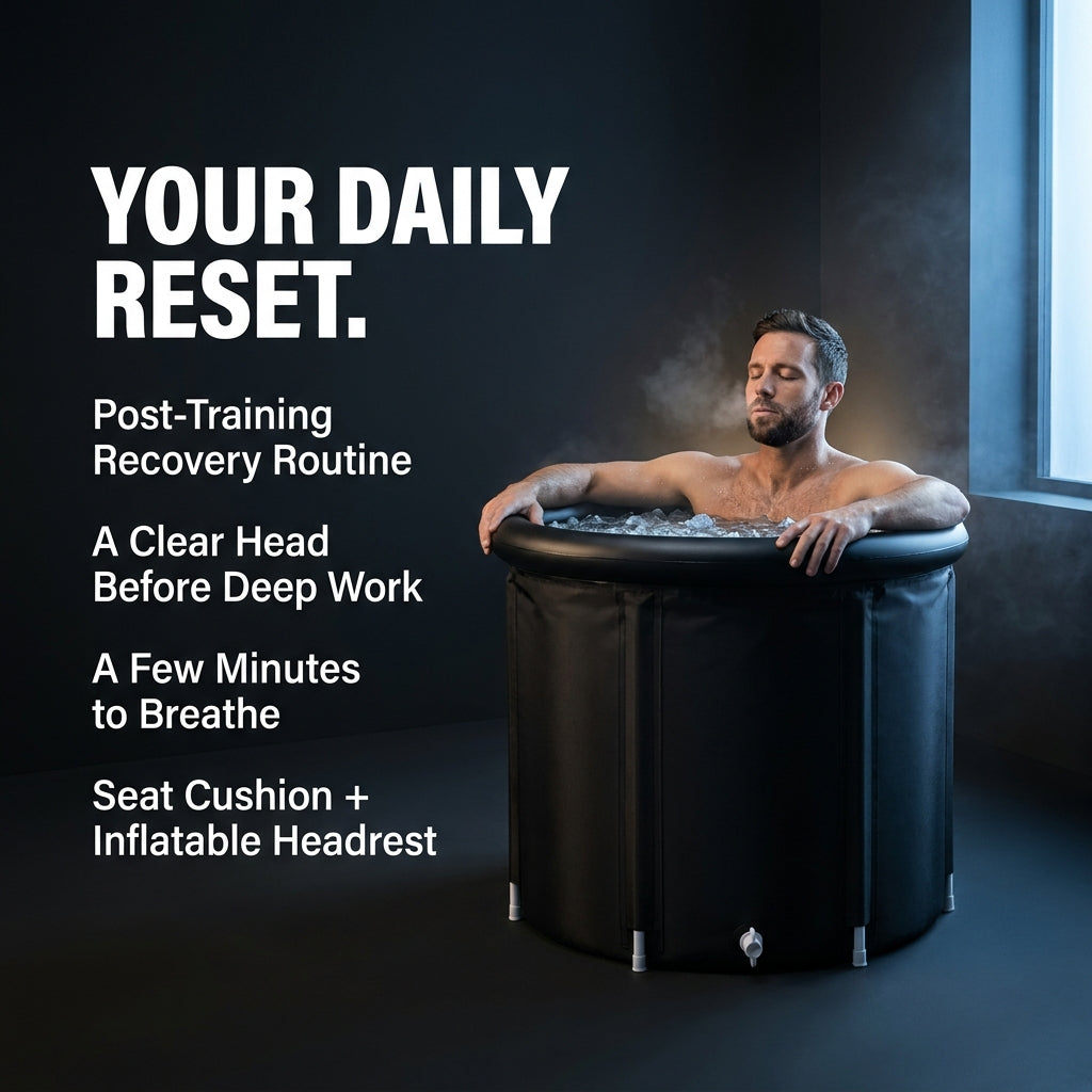 Athlete in the PolarPulse ice bath during a daily recovery routine