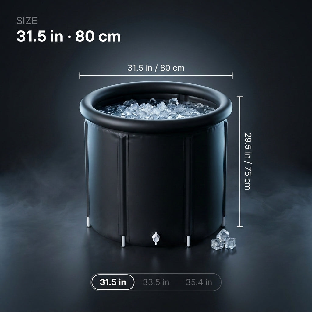 PolarPulse ice bath, 31.5 in / 80 cm diameter, 29.5 in / 75 cm tall