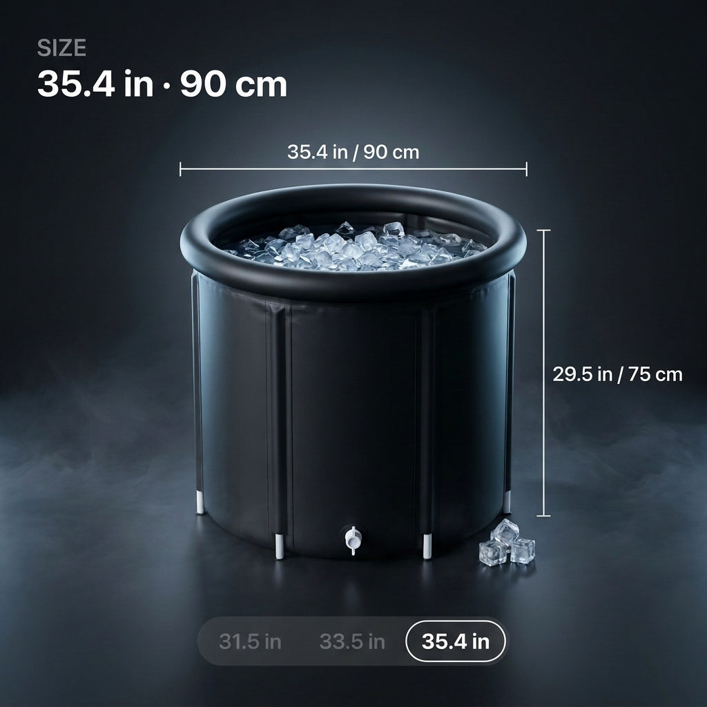 PolarPulse ice bath, 35.4 in / 90 cm diameter, 29.5 in / 75 cm tall