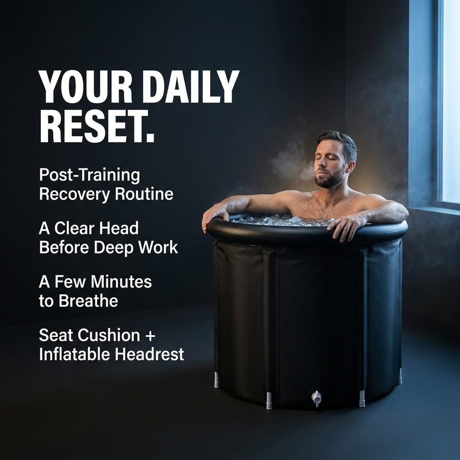 Athlete in the PolarPulse ice bath during a daily recovery routine